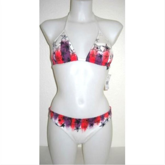 Cosabella Red / Purple Stars Print Bikini Large - Picture 1 of 6